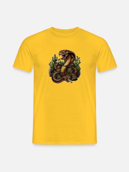Cobra du désert et son compagnon - T-shirt homme - jaune