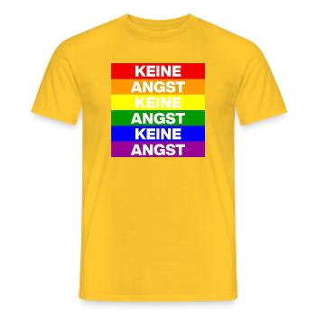 KEINE ANGST VOR FASCHISTEN, NO NZS, NIE WIEDER - Männer T-Shirt - Gelb - Vorne - AI Model Male 178 dark (178cm)