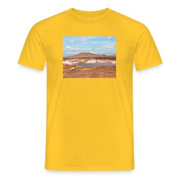 Salt patches of the desert - Men's T-Shirt - yellow - Front - AI Model Male 178 dark (178cm)