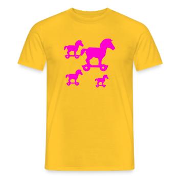 horses - Men's T-Shirt - yellow - Front - AI Model Male 178 dark (178cm)