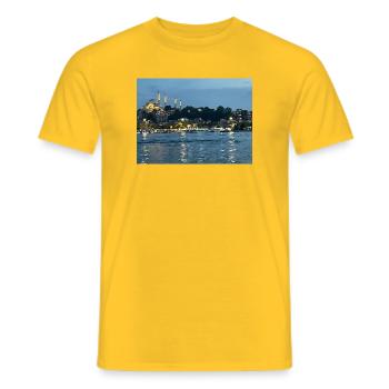 Nuit Bosphore Istanbul - T-shirt homme - jaune - Devant - AI Model Male 178 dark (178cm)