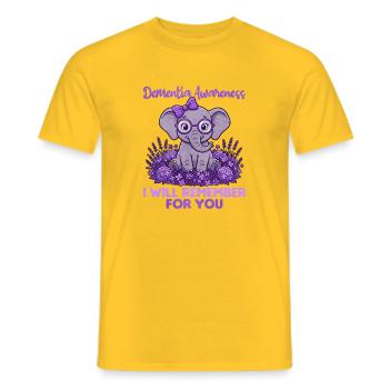 Je m’en souviendrai pour vous – Éducation sur la démence - T-shirt homme - jaune - Devant - AI Model Male 178 dark (178cm)