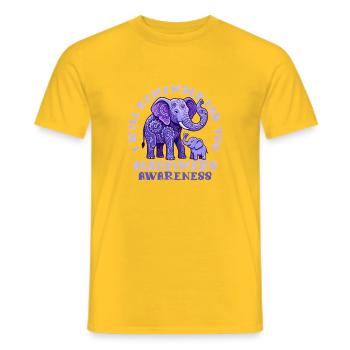 Je me souviens pour vous – l’éducation à Alzheimer - T-shirt homme - jaune - Devant - AI Model Male 178 dark (178cm)