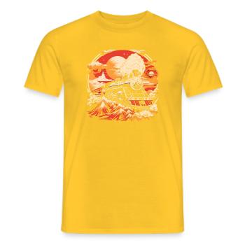 Railroad - Men's T-Shirt - yellow - Front - AI Model Male 178 dark (178cm)