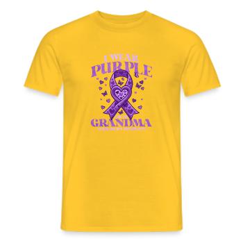 Pour ma grand-mère – l’éducation à Alzheimer - T-shirt homme - jaune - Devant - AI Model Male 178 dark (178cm)