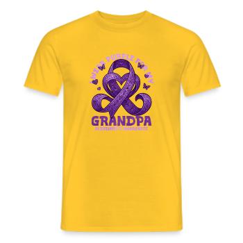 Grand-père – Éducation à Alzheimer - T-shirt homme - jaune - Devant - AI Model Male 178 dark (178cm)