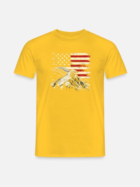 Hiking Patriotic Mountain Trail Backpacking Americ - Männer T-Shirt - Gelb