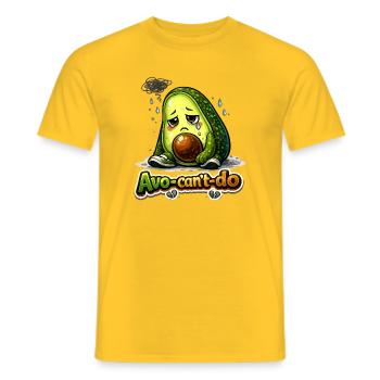 Sad Avocado Avo-can't-do Funny Pun - Men's T-Shirt - yellow - Front - AI Model Male 178 dark (178cm)