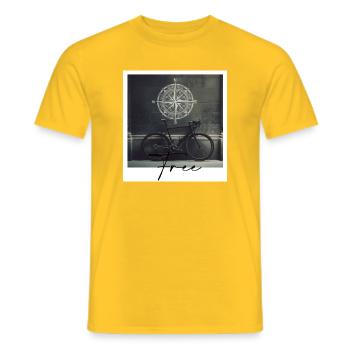 Vélo - T-shirt homme - jaune - Devant - AI Model Male 178 dark (178cm)