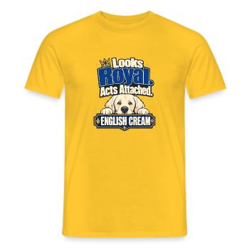 English Cream Golden Retriever Looks Royal Acts At - Men's T-Shirt - yellow - Front - AI Model Male 178 dark (178cm)