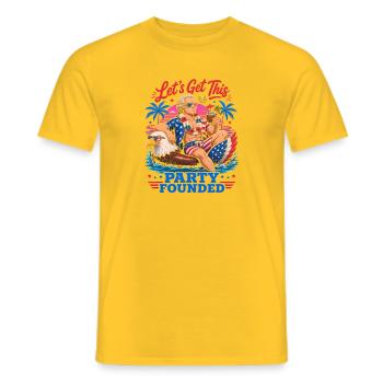 Fondons cette fête ! Alexander Hamilton - T-shirt homme - jaune - Devant - AI Model Male 178 dark (178cm)