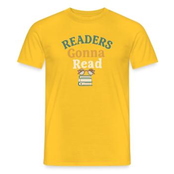 Readers going to Read - Men's T-Shirt - yellow - Front - AI Model Male 178 dark (178cm)