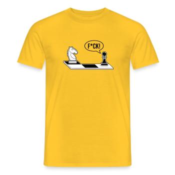Chess Chessboard Chess Figure F*CK - Men's T-Shirt - yellow - Front - AI Model Male 178 dark (178cm)