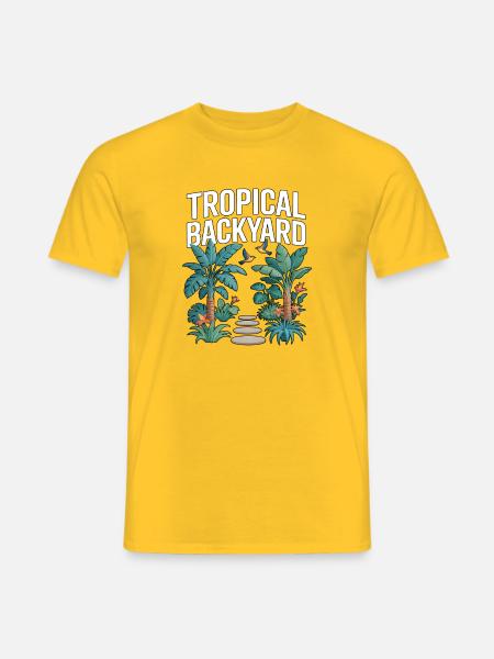 Tropical Backyard Tropical Garden - Men's T-Shirt - yellow