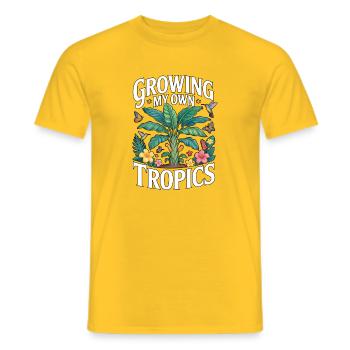 Cultiver mon propre jardin tropical des tropiques - T-shirt homme - jaune - Devant - AI Model Male 178 dark (178cm)
