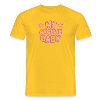 Cadeau pour Angelie - T-shirt homme - jaune - Devant - AI Model Male 178 dark (178cm)