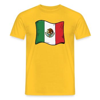 Mexico Flags Cartoon Illustration - Men's T-Shirt - yellow - Front - AI Model Male 178 dark (178cm)