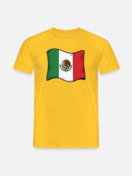 Mexico Flags Cartoon Illustration - Men's T-Shirt - yellow