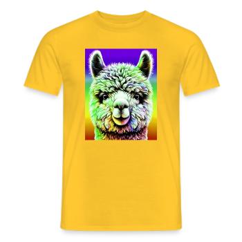 Alpaka - Männer T-Shirt - Gelb - Vorne - AI Model Male 178 dark (178cm)