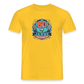 60 Jahre – immer noch nicht leise - Männer T-Shirt - Gelb - Vorne - AI Model Male 178 dark (178cm)