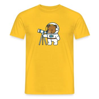 Un ours astronaute au télescope - T-shirt homme - jaune - Devant - AI Model Male 178 dark (178cm)