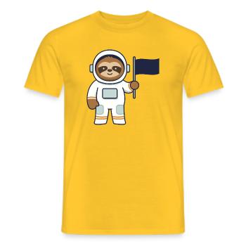 Space Sloth Adventure - Men's T-Shirt - yellow - Front - AI Model Male 178 dark (178cm)