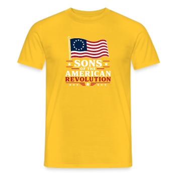 Fils de la Révolution américaine - T-shirt homme - jaune - Devant - AI Model Male 178 dark (178cm)