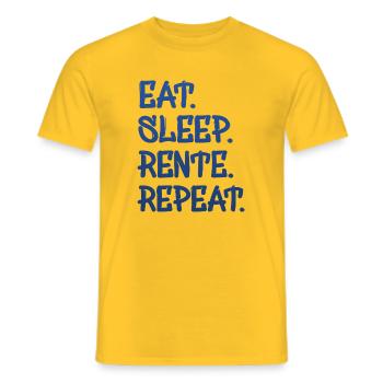 Eat Sleep Repeat Pension - T-shirt homme - jaune - Devant - AI Model Male 178 dark (178cm)
