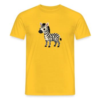 Bébé zèbre - T-shirt homme - jaune - Devant - AI Model Male 178 dark (178cm)