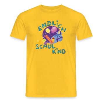 Endlich Schulkind  - Männer T-Shirt - Gelb - Vorne - AI Model Male 178 dark (178cm)