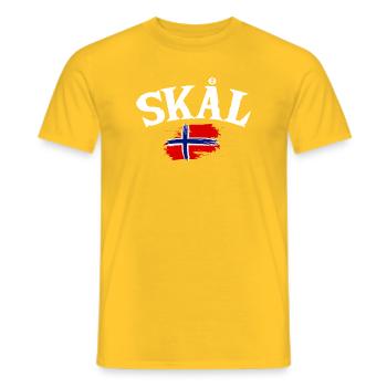 Vacances en Norvège dans les fjords de Norge Voyage en Scandinavie - T-shirt homme - jaune - Devant - AI Model Male 178 dark (178cm)