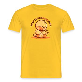 Le reste est productif - T-shirt homme - jaune - Devant - AI Model Male 178 dark (178cm)