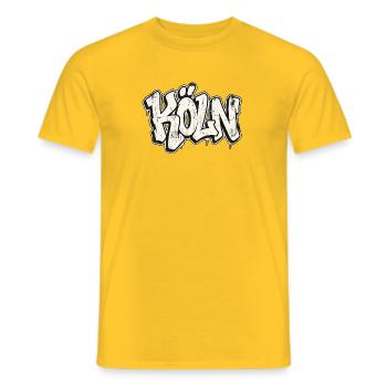 Cologne Graffiti Hip Hop - Men's T-Shirt - yellow - Front - AI Model Male 178 dark (178cm)