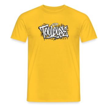 Toulouse Graffiti Hip Hop - T-shirt homme - jaune - Devant - AI Model Male 178 dark (178cm)