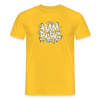 Hamburg Graffiti Hip Hop - Männer T-Shirt - Gelb - Vorne - AI Model Male 178 dark (178cm)