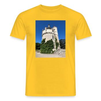 The Tower of Marks - Men's T-Shirt - yellow - Front - AI Model Male 178 dark (178cm)