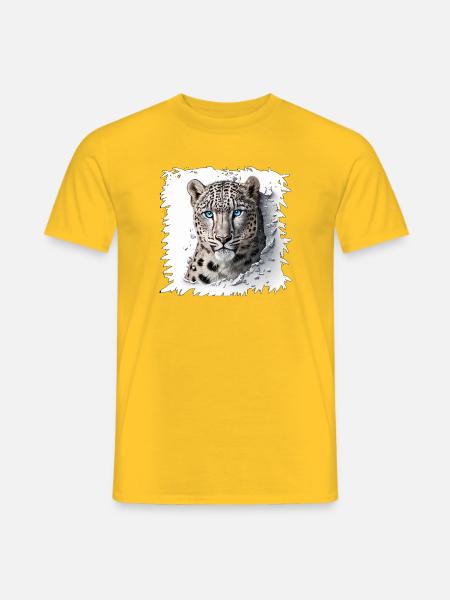 Snow Leopard Breakthrough Design - Men's T-Shirt - yellow