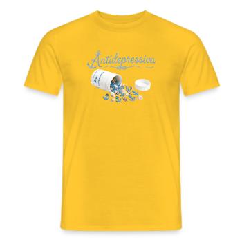 AnkerPillen Blaues Meeresbild - Männer T-Shirt - Gelb - Vorne - AI Model Male 178 dark (178cm)