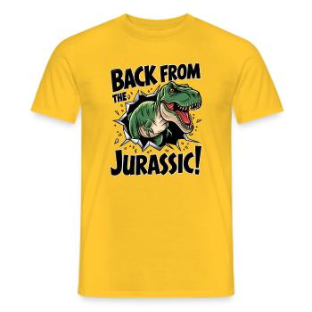 De retour du T-Rex Jurassic - T-shirt homme - jaune - Devant - AI Model Male 178 dark (178cm)