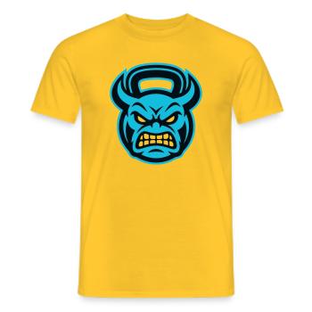 Strength Sports Kettlebell Icon - Men's T-Shirt - yellow - Front - AI Model Male 178 dark (178cm)