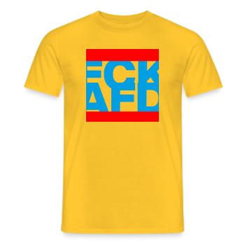 FCK AFD, NIE WIEDER IST JETZT, PAS DE NZS, PAS D’AFD - T-shirt homme - jaune - Devant - AI Model Male 178 dark (178cm)