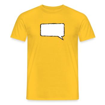 Sprechblase_Grunge_Eckig - Männer T-Shirt - Gelb - Vorne - AI Model Male 178 dark (178cm)
