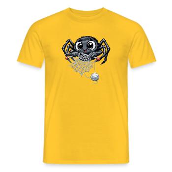 Knitting Spider - Men's T-Shirt - yellow - Front - AI Model Male 178 dark (178cm)