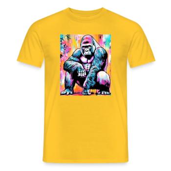 Gorilla - Männer T-Shirt - Gelb - Vorne - AI Model Male 178 dark (178cm)