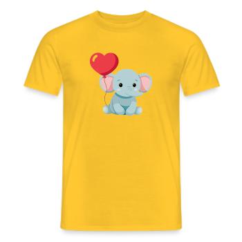 Süßes Elefantenbaby - Männer T-Shirt - Gelb - Vorne - AI Model Male 178 dark (178cm)