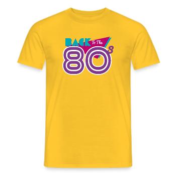 Zurück in die 80er Jahre - Männer T-Shirt - Gelb - Vorne - AI Model Male 178 dark (178cm)