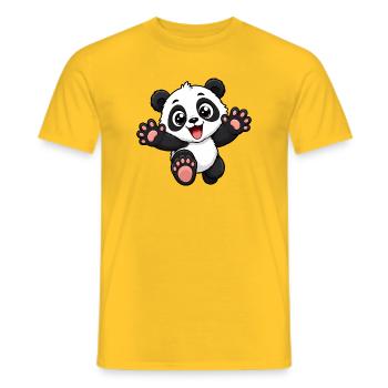 Un panda mignon qui court vers toi - T-shirt homme - jaune - Devant - AI Model Male 178 dark (178cm)