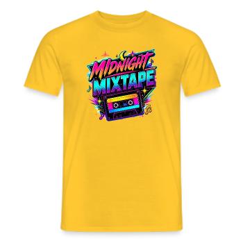 Midnight Mixtape années 80 - T-shirt homme - jaune - Devant - AI Model Male 178 dark (178cm)