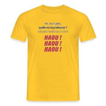 Pote Pro Haou Humor - T-shirt homme - jaune - Devant - AI Model Male 178 dark (178cm)