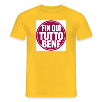 So far so good Circular Stamp - Men's T-Shirt - yellow - Front - AI Model Male 178 dark (178cm)